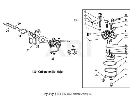 Riding Mower 42-inch Deck Belt. . Troybilt carburetor diagram